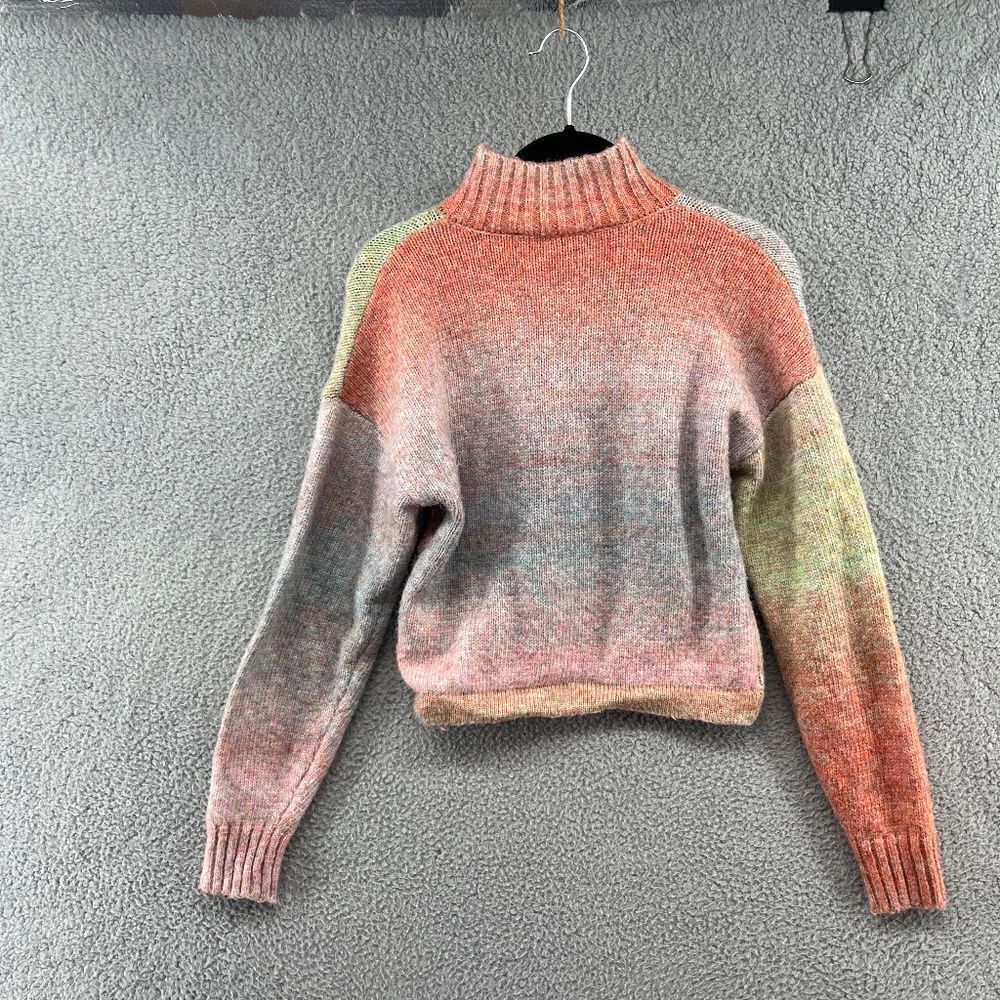 Belle du jour sweater rainbow ombre mock neck quarter zip pullover XS - Picture 4 of 12